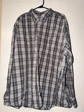 The Foundry Supply Co. Men's Gray Plaid Button-Down Shirt
